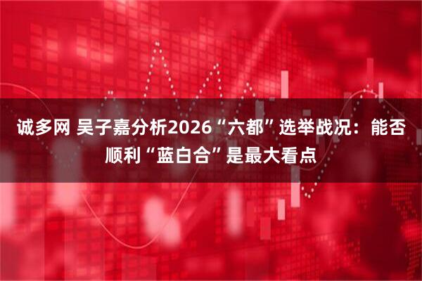 诚多网 吴子嘉分析2026“六都”选举战况：能否顺利“蓝白合”是最大看点